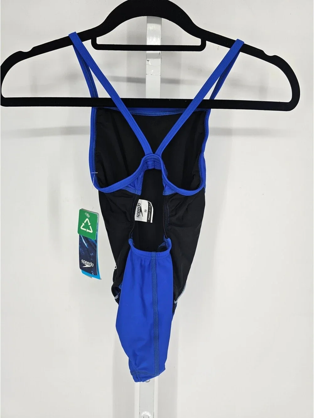 Speedo Girls Sz 22 PowerFLEX Eco One Piece Swimsuit Blue Competition NEW